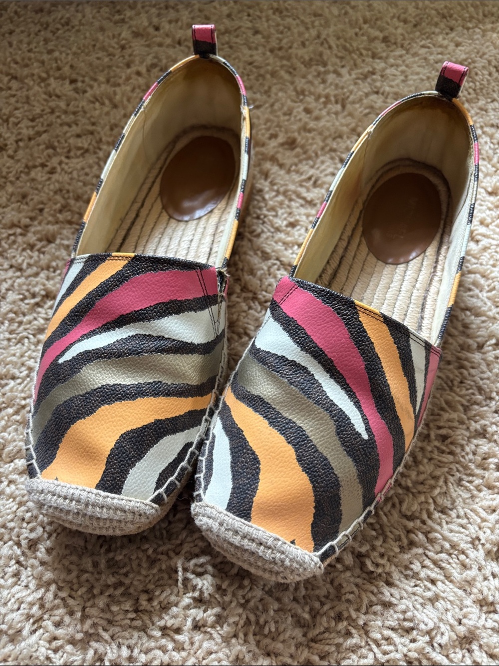 Michael Kors Women’s Colorblock Zebra Espadrilles - Pink, Orange, Black